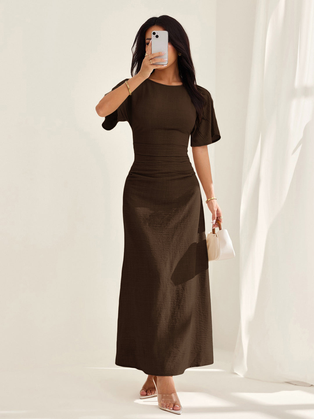 Rochie maxi SHEIN, maro