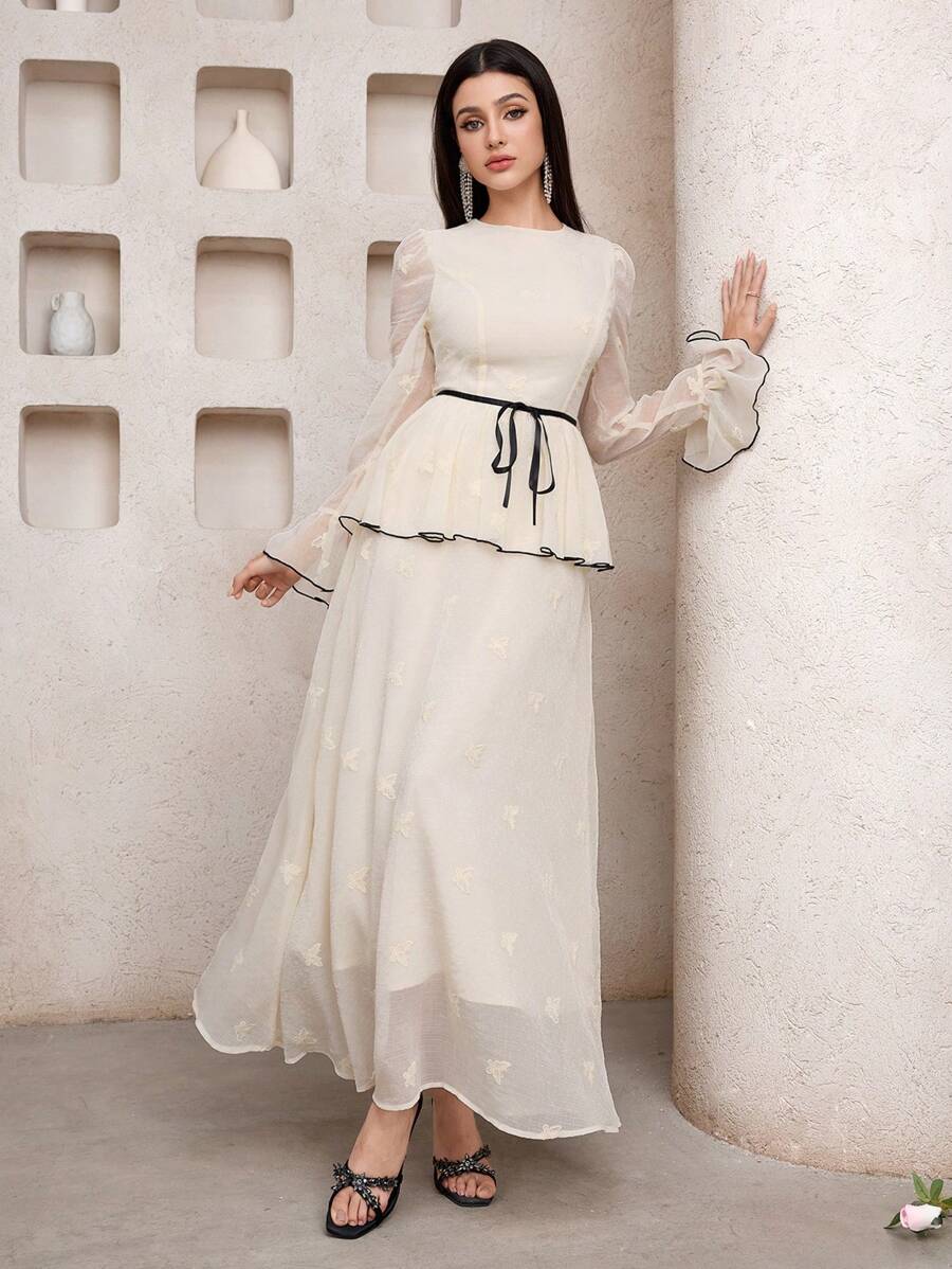 Rochie maxi SHEIN, crem