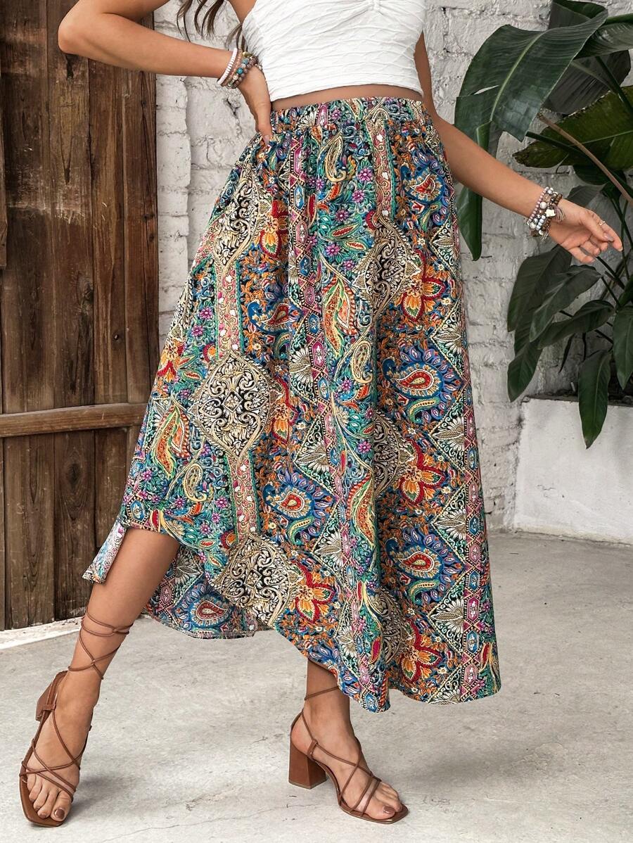 Fusta maxi SHEIN, mix culori