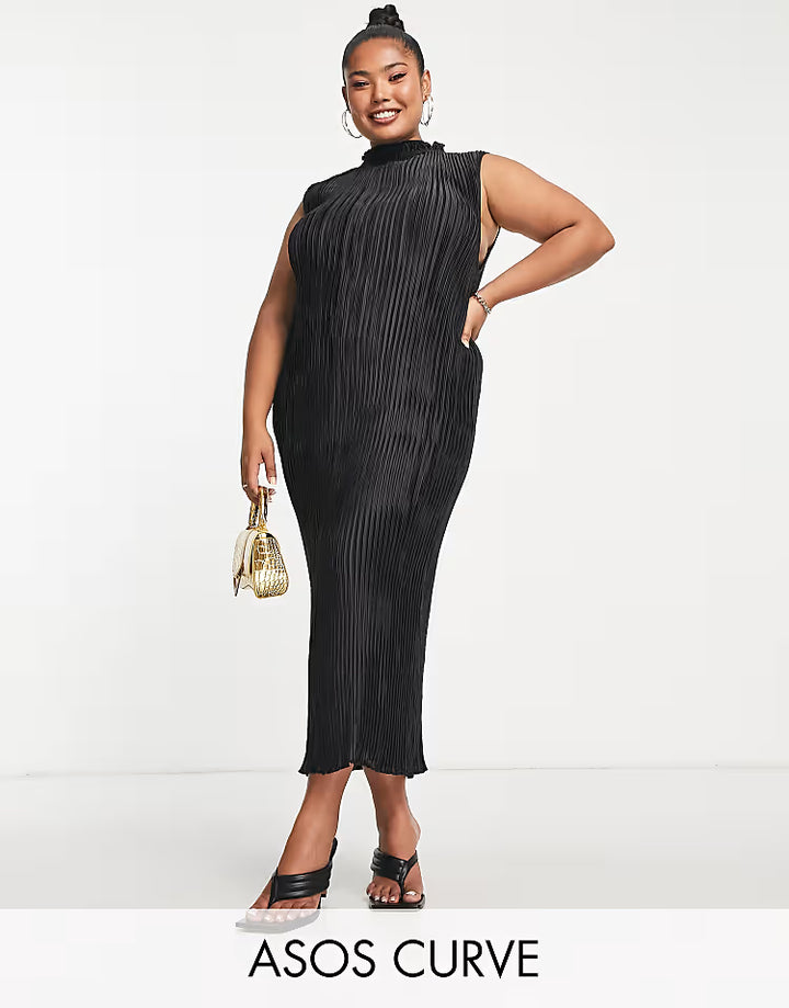 Rochie midi ASOS, negru