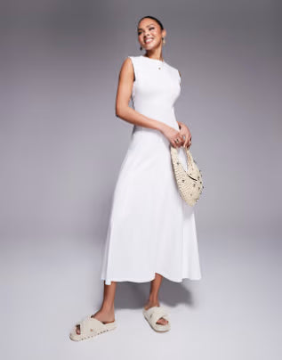 Rochie maxi ASOS, alb