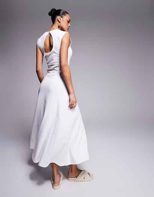 Rochie maxi ASOS, alb