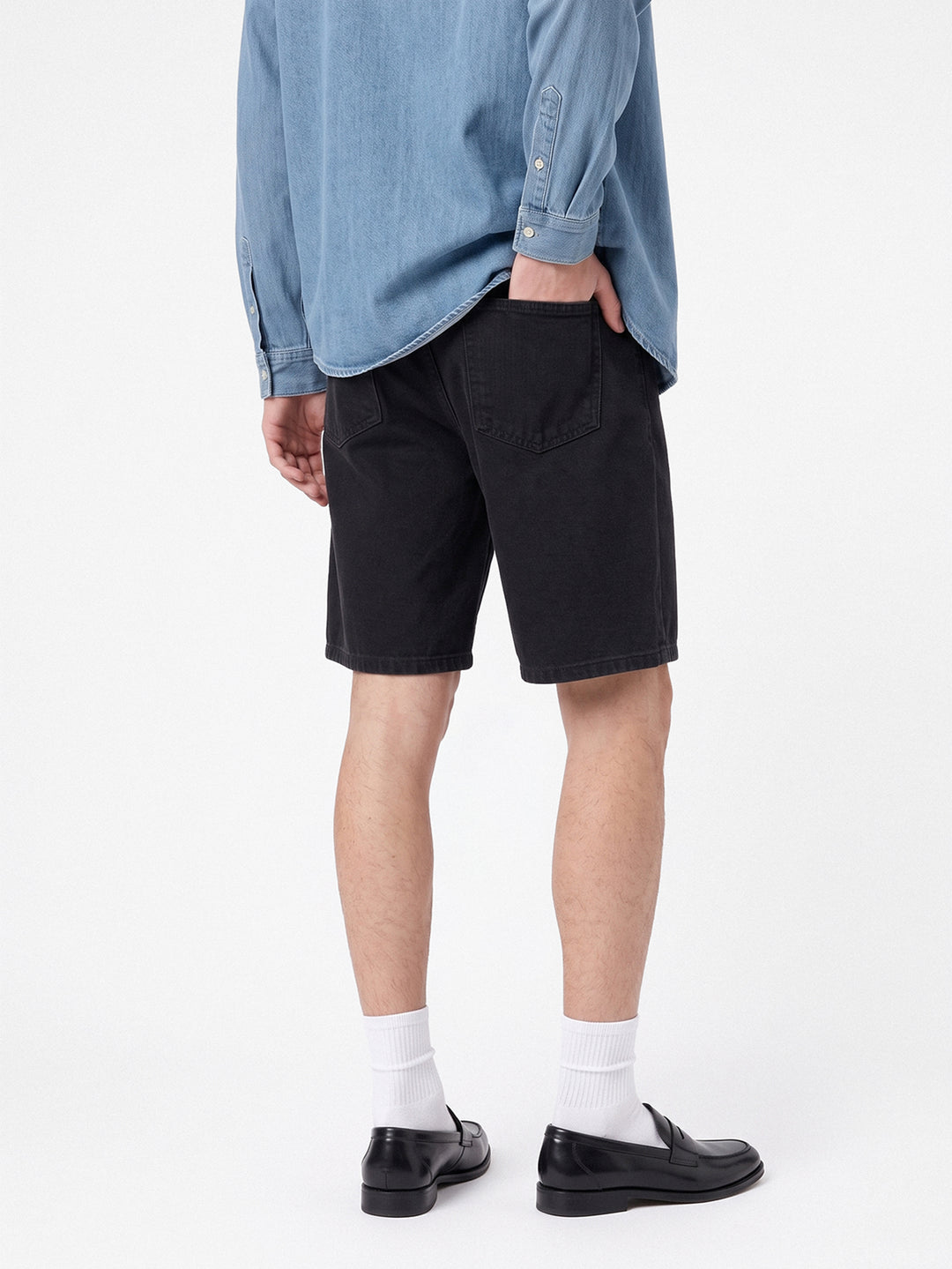 Pantaloni scurți de blugi SHEIN, negru
