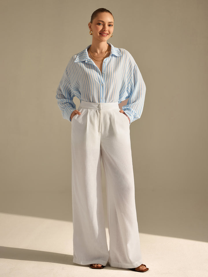 Pantaloni SHEIN, alb
