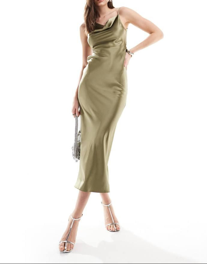 ASOS midi ruha, khaki