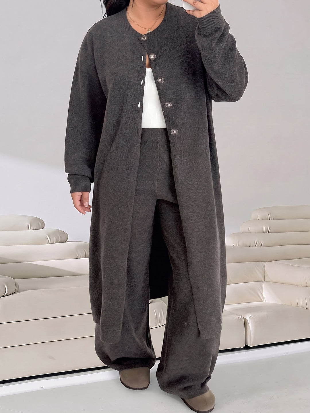 Cardigan SHEIN, maro
