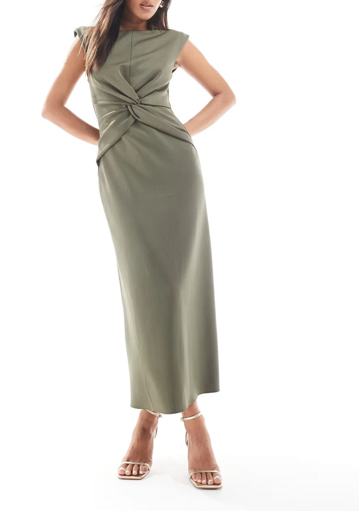 ASOS midi ruha, khaki