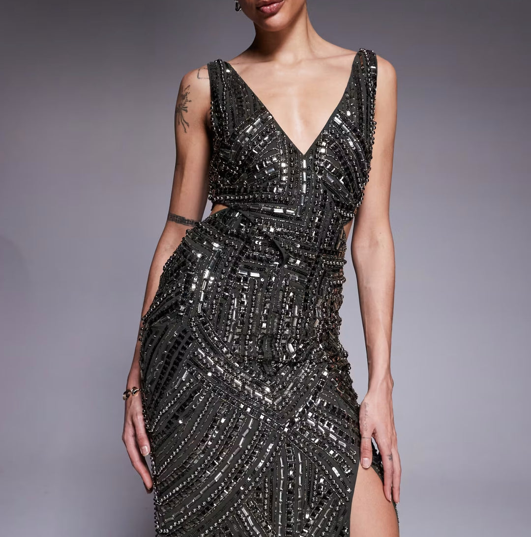 Rochie de ocazie Asos, kaki
