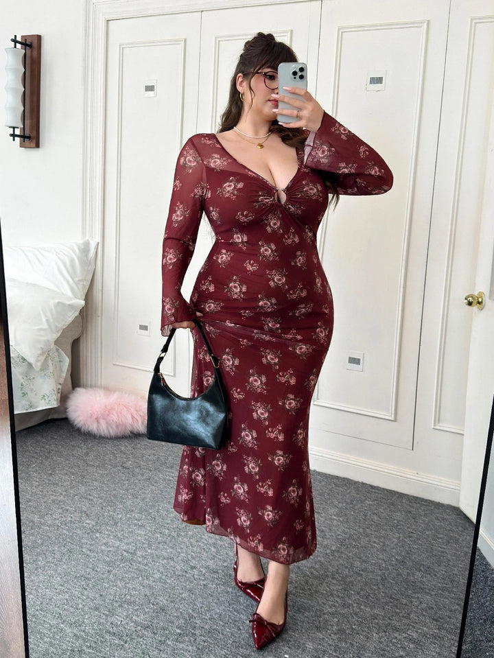 Rochie maxi SHEIN, vișiniu
