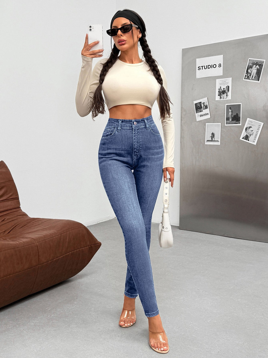 Jeans SHEIN, albastru