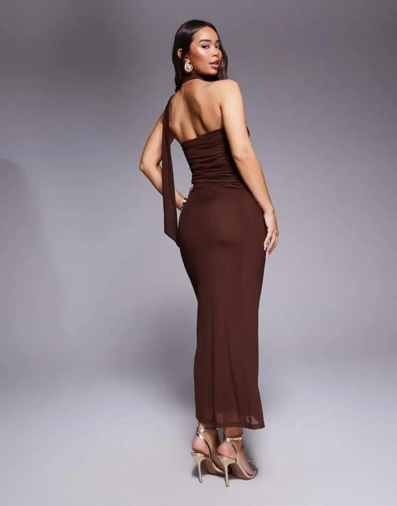 Rochie midi ASOS, maro