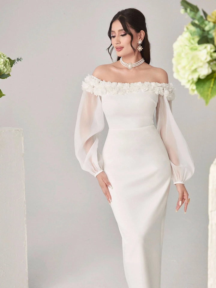 Rochie maxi SHEIN, alb