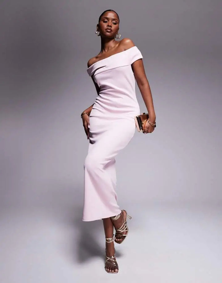 Rochie midi ASOS, roz