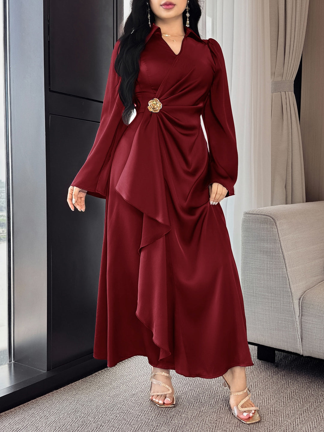 Rochie maxi SHEIN, vișiniu