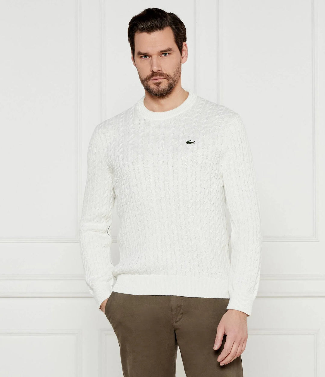 Pulover LACOSTE, alb