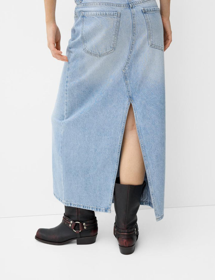 Bershka farmerhatású szoknya, kék