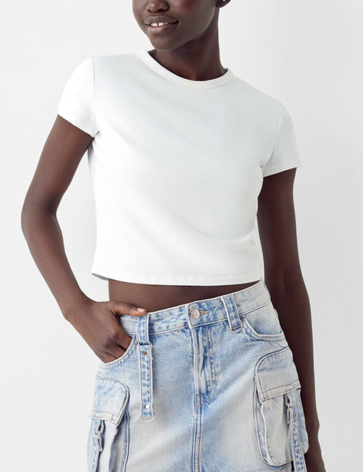 Bershka farmerhatású szoknya, kék