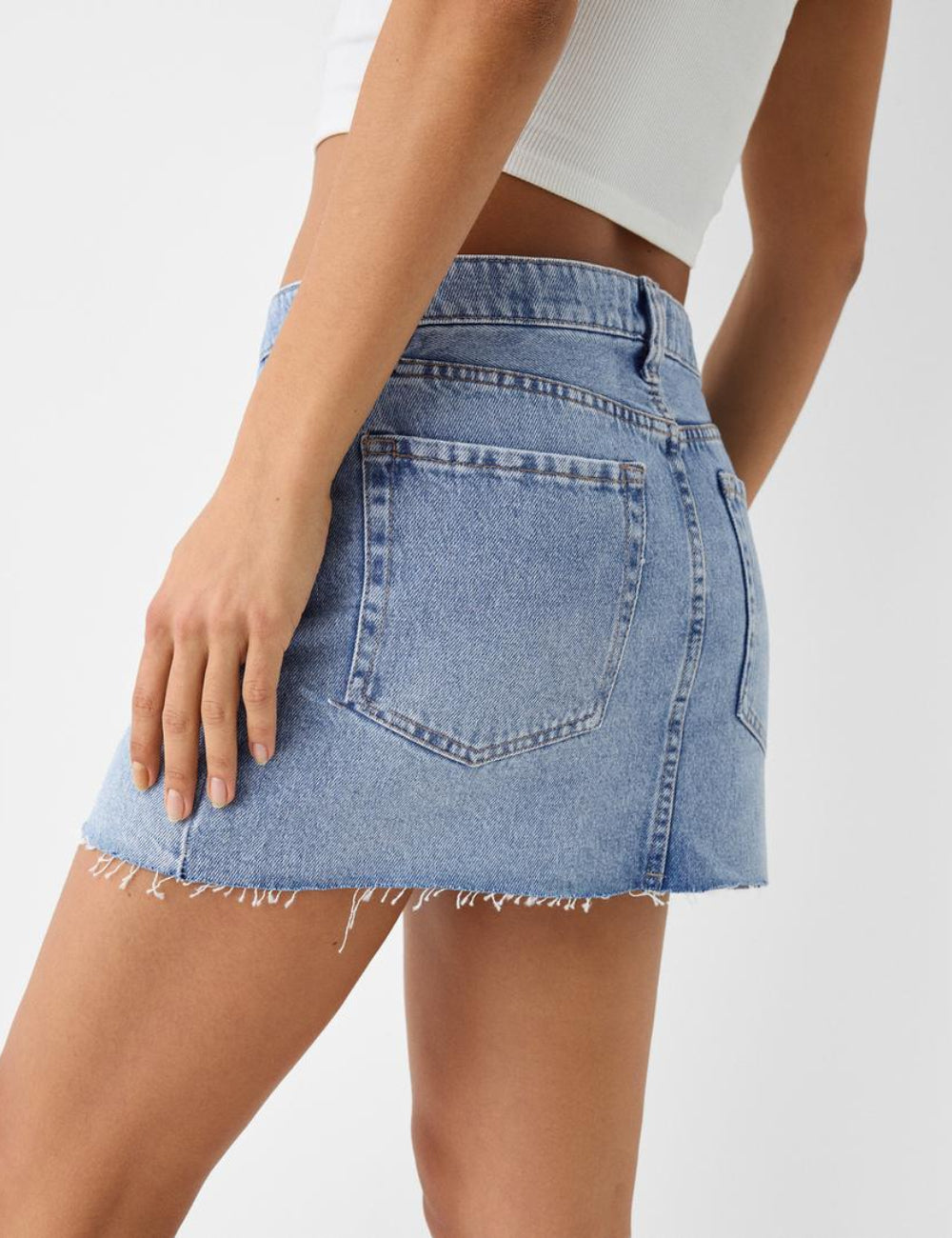 Bershka farmerhatású szoknya, kék