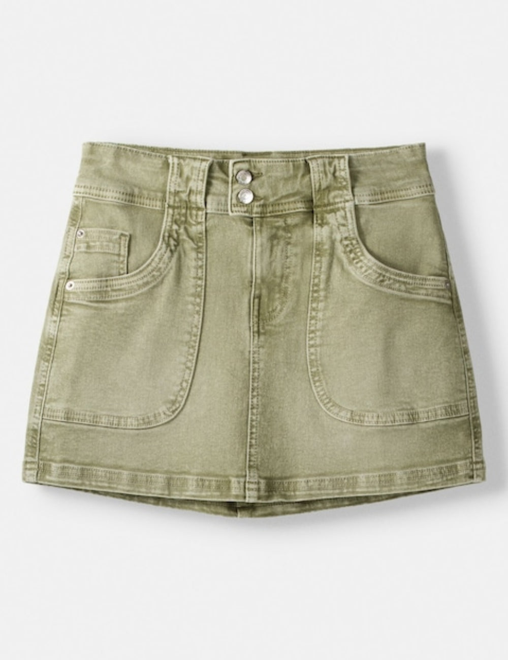 Bershka farmerhatású szoknya, zöld