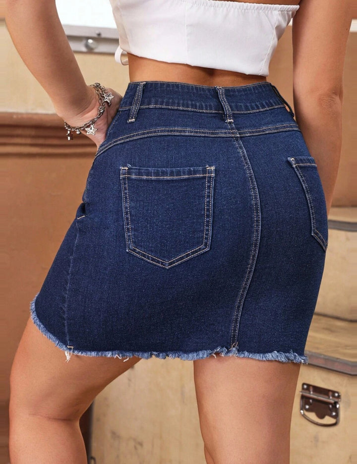 Shein farmerhatású szoknya, kék