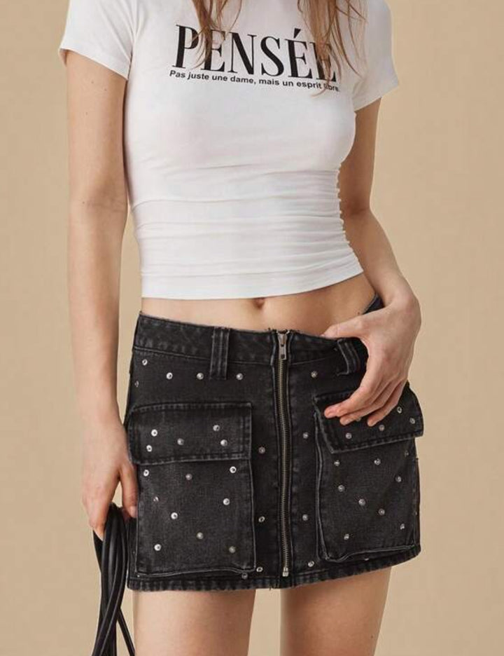 Shein lila farmer mini szoknya