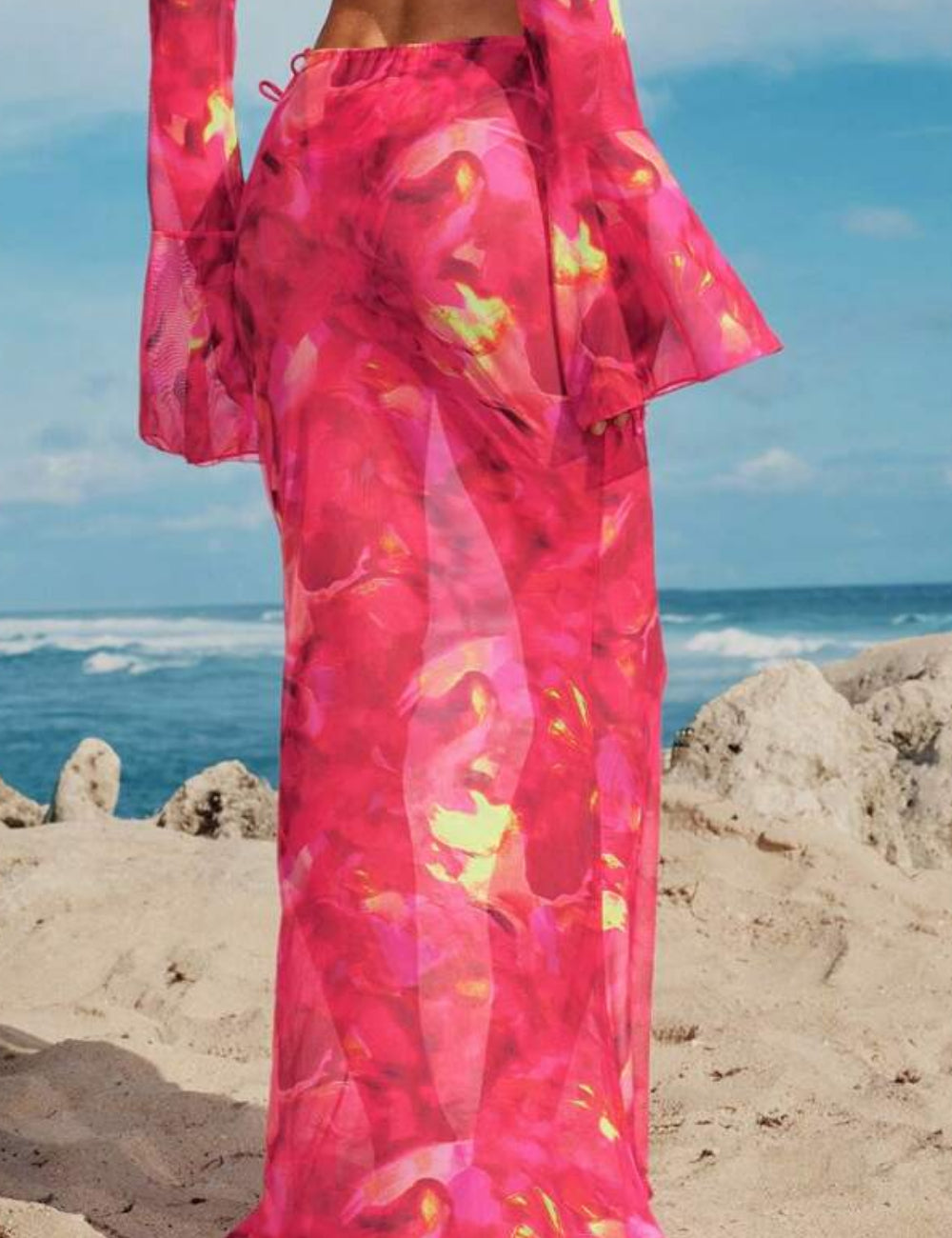 Shein rózsaszín strand szoknya
