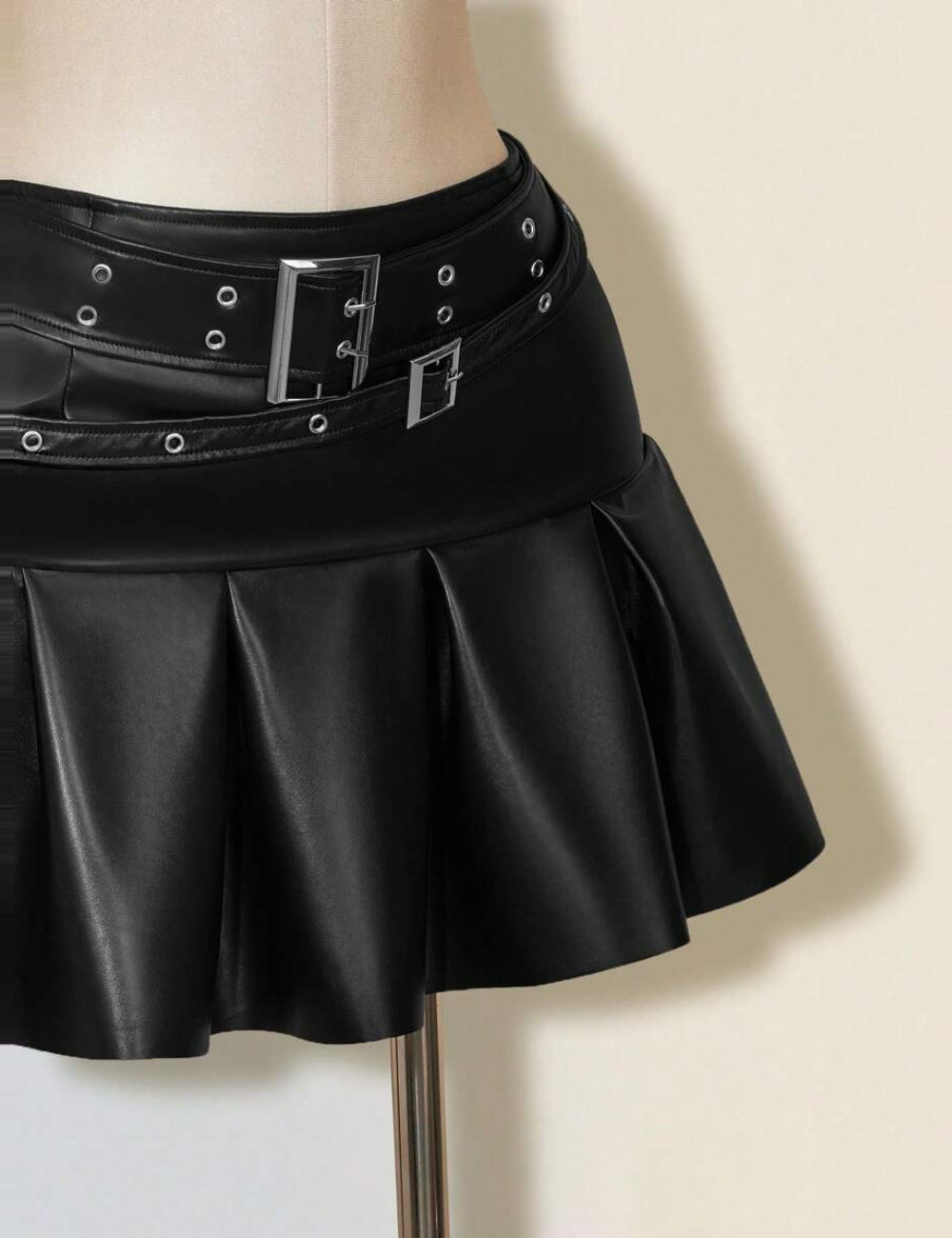 Fustă Imitație Piele Shein, negru