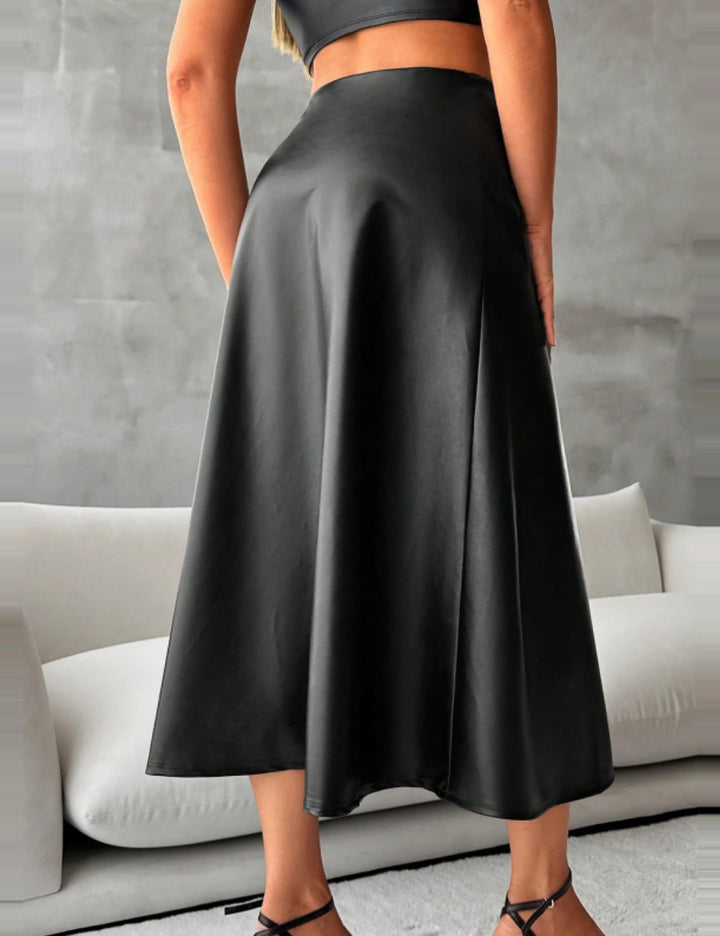 Shein Faux Leather Skirt, Black