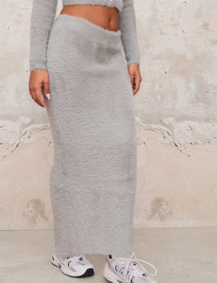 PRETTYLITTLETHING maxi szoknya, szürke