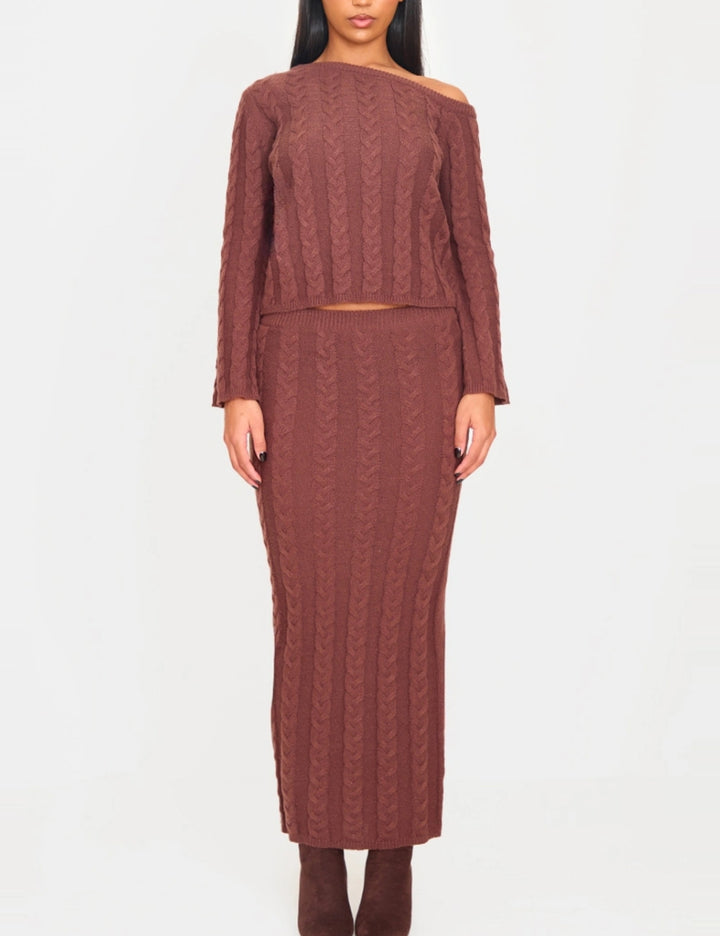 PRETTYLITTLETHING maxi szoknya, barna