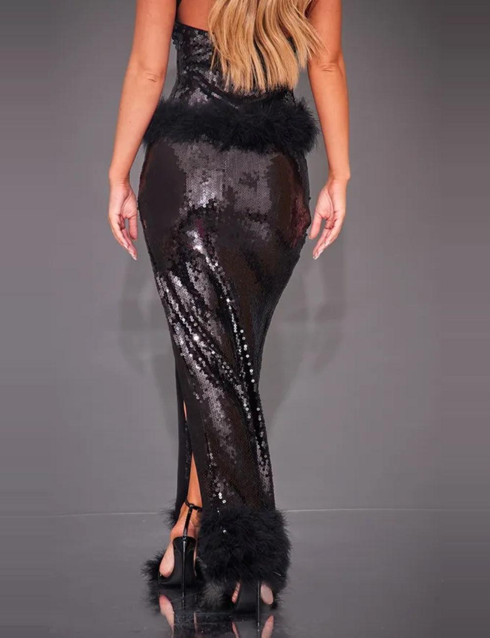 PRETTYLITTLETHING maxi szoknya, fekete