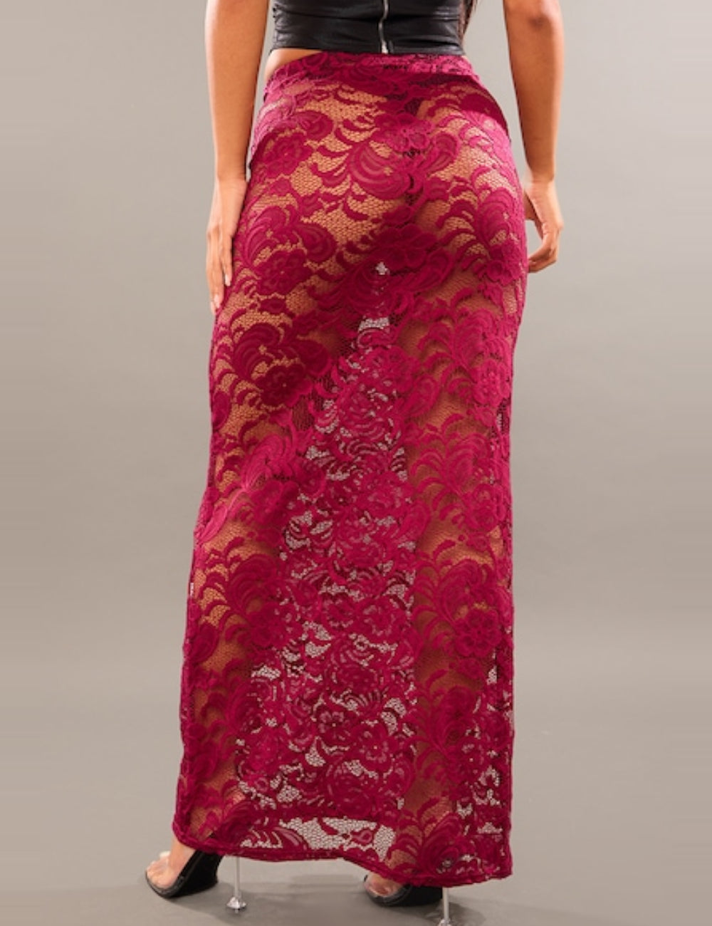 PRETTYLITTLETHING maxi szoknya, bordó