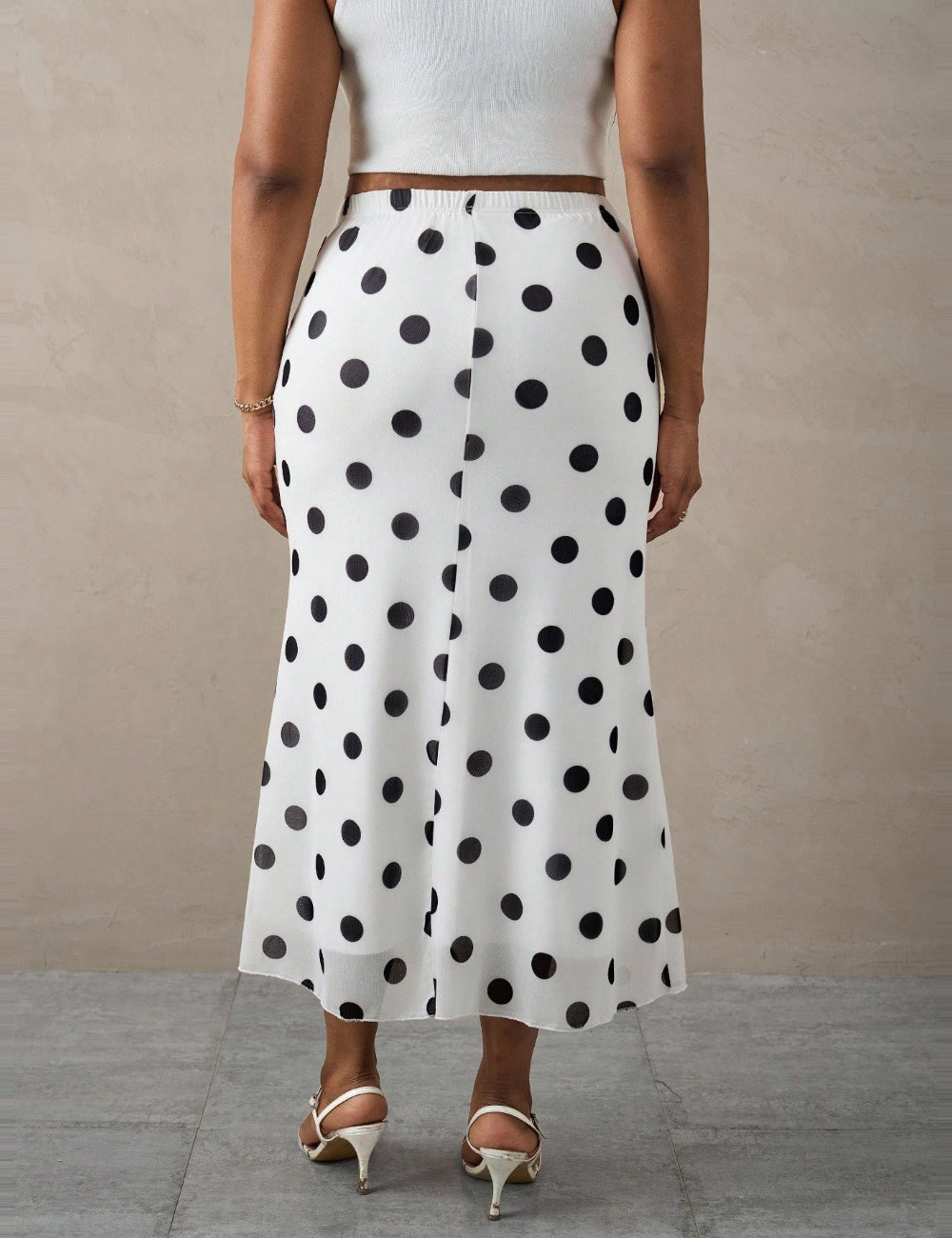 Shein Curve+ maxiszoknya, fehér