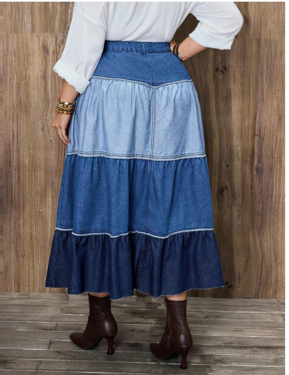 Shein Curve+ maxi szoknya, kék