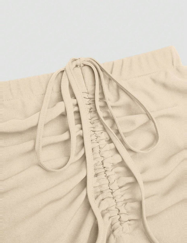 Shein Curve+ maxiszoknya, krémszín