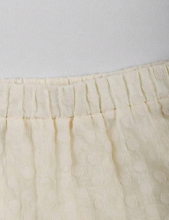 Shein Curve+ maxiszoknya, krémszínű