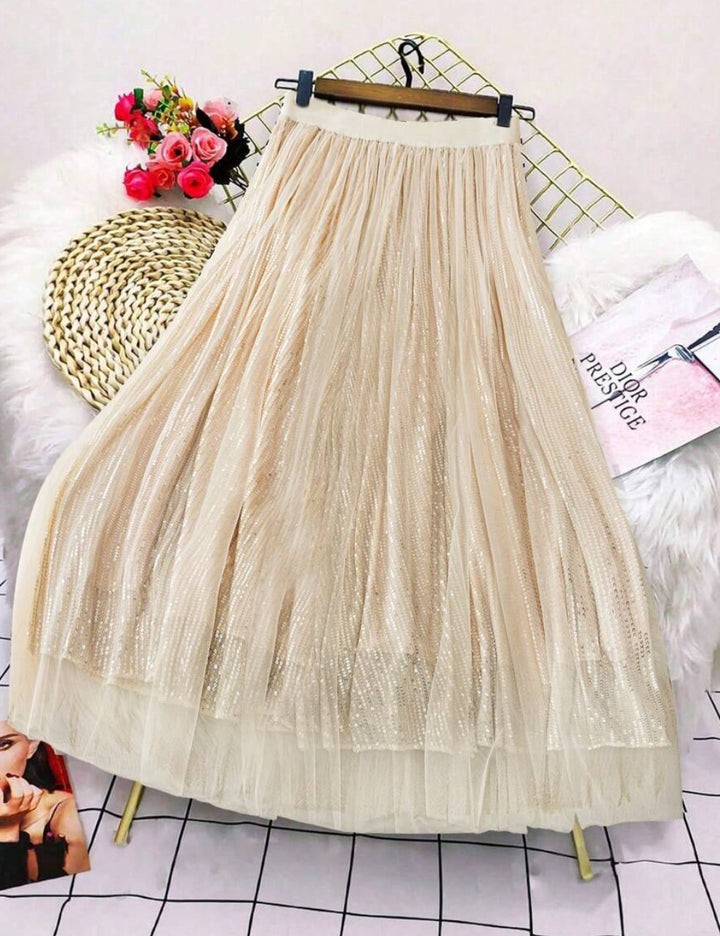 Shein Curve+ maxi szoknya, krém