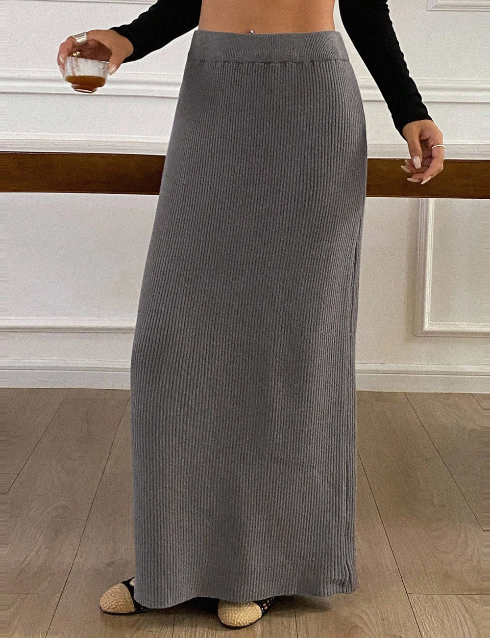 Shein maxi szoknya, szürke