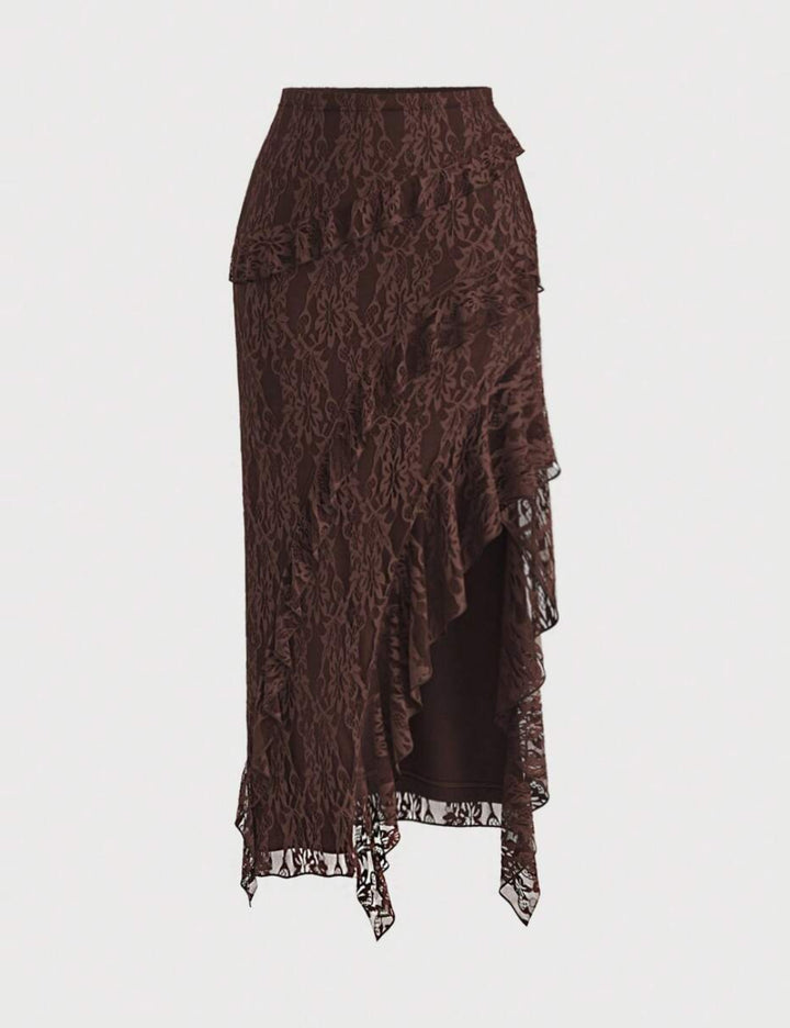 Shein Curve+ maxiszoknya, barna