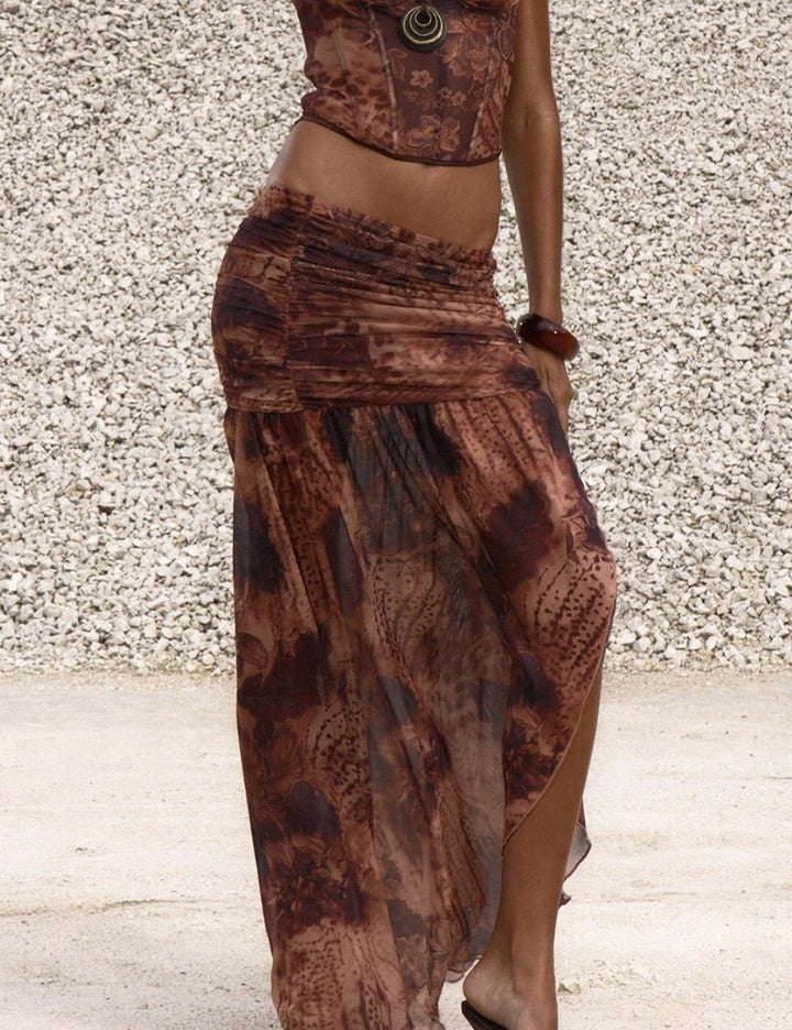 Shein barna maxi szoknya