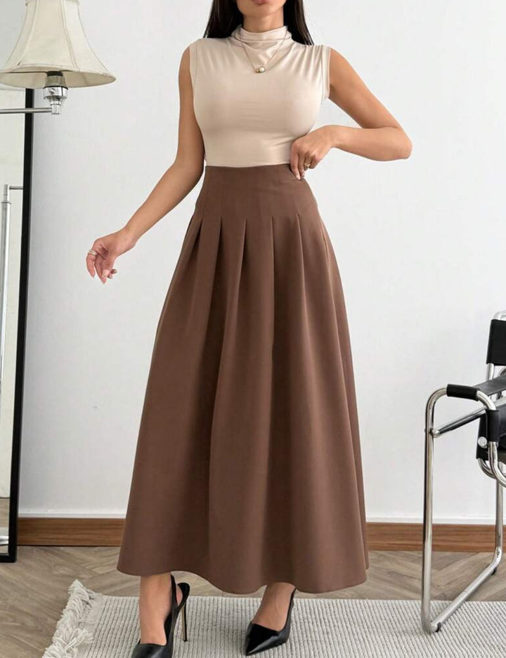 Shein barna maxi szoknya