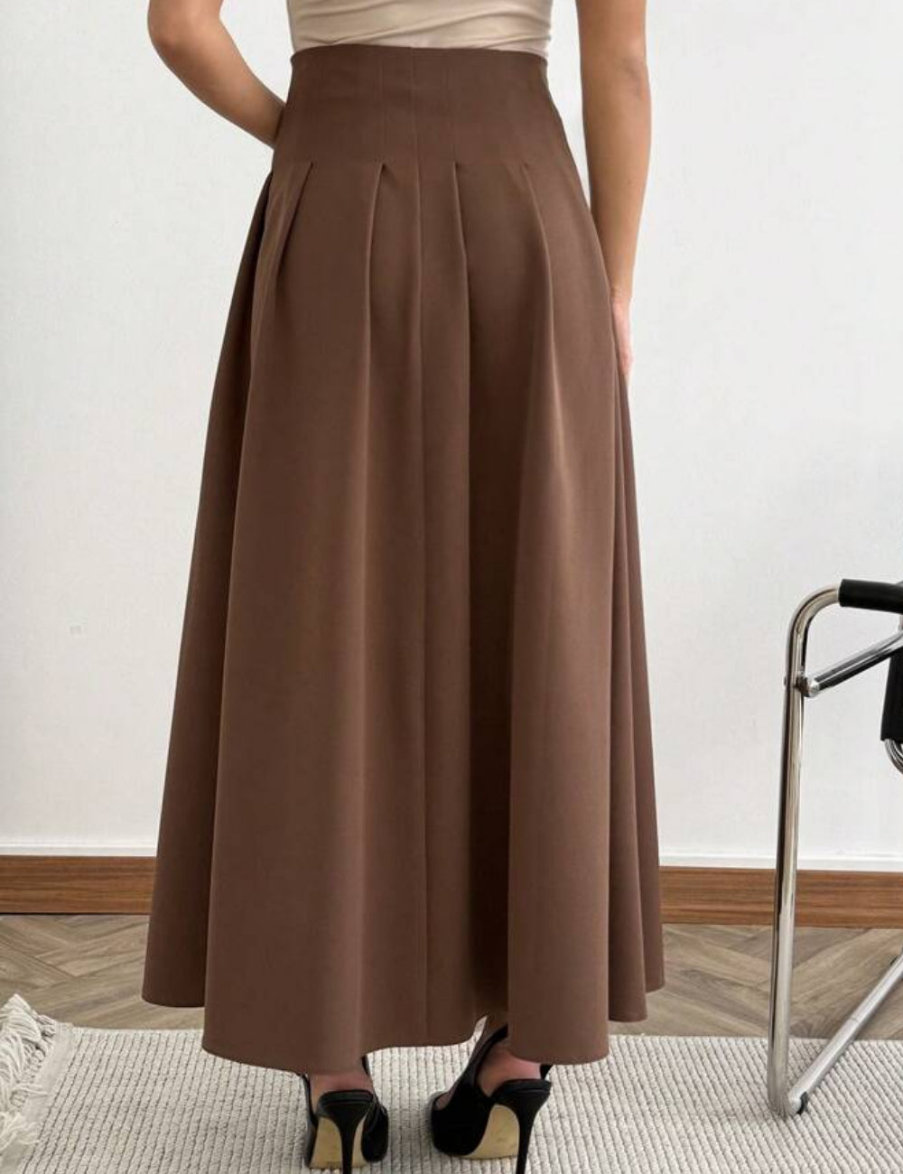 Shein barna maxi szoknya