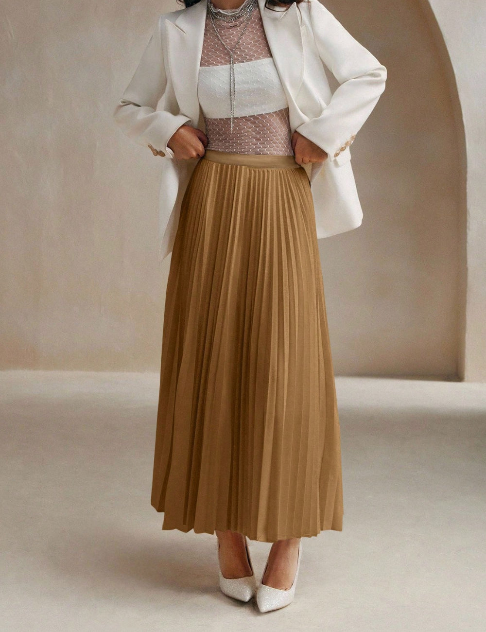 Shein maxi szoknya, barna
