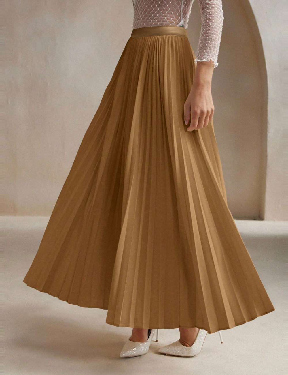 Shein maxi szoknya, barna