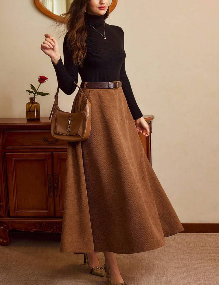 Shein maxi szoknya, barna