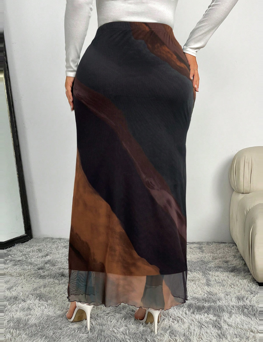 Shein Curve+ maxiszoknya, színes