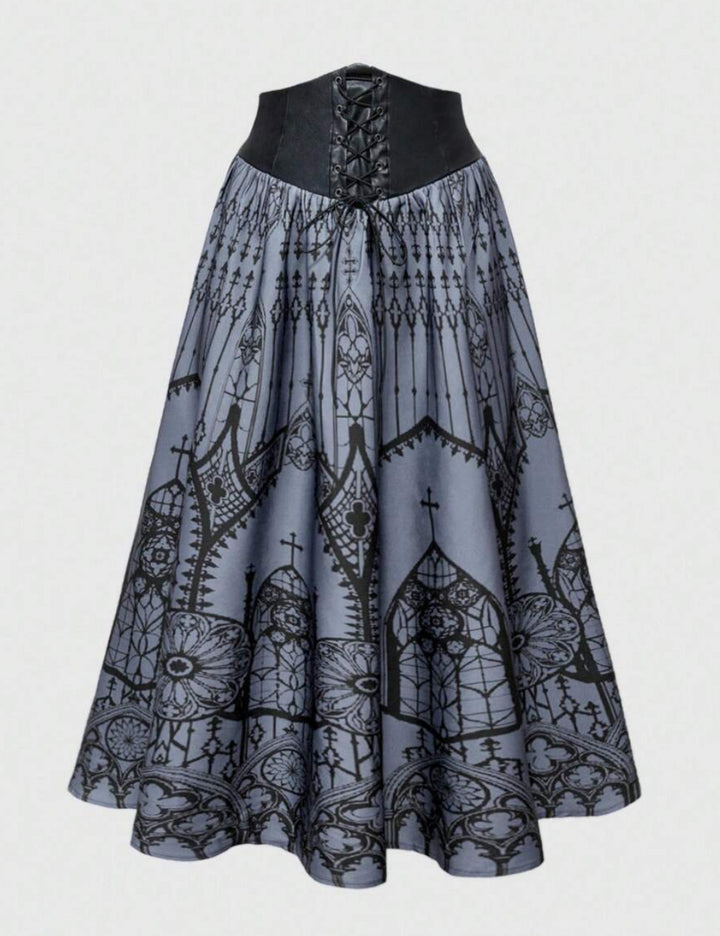 Shein Curve+ maxi szoknya, többszínű