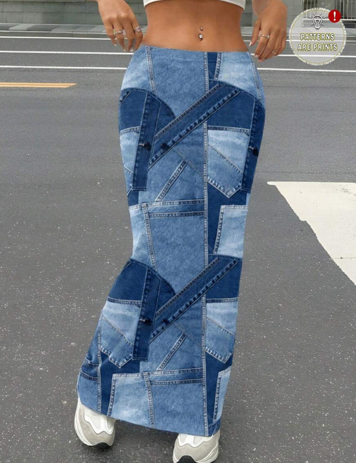 Shein maxi szoknya, többszínű