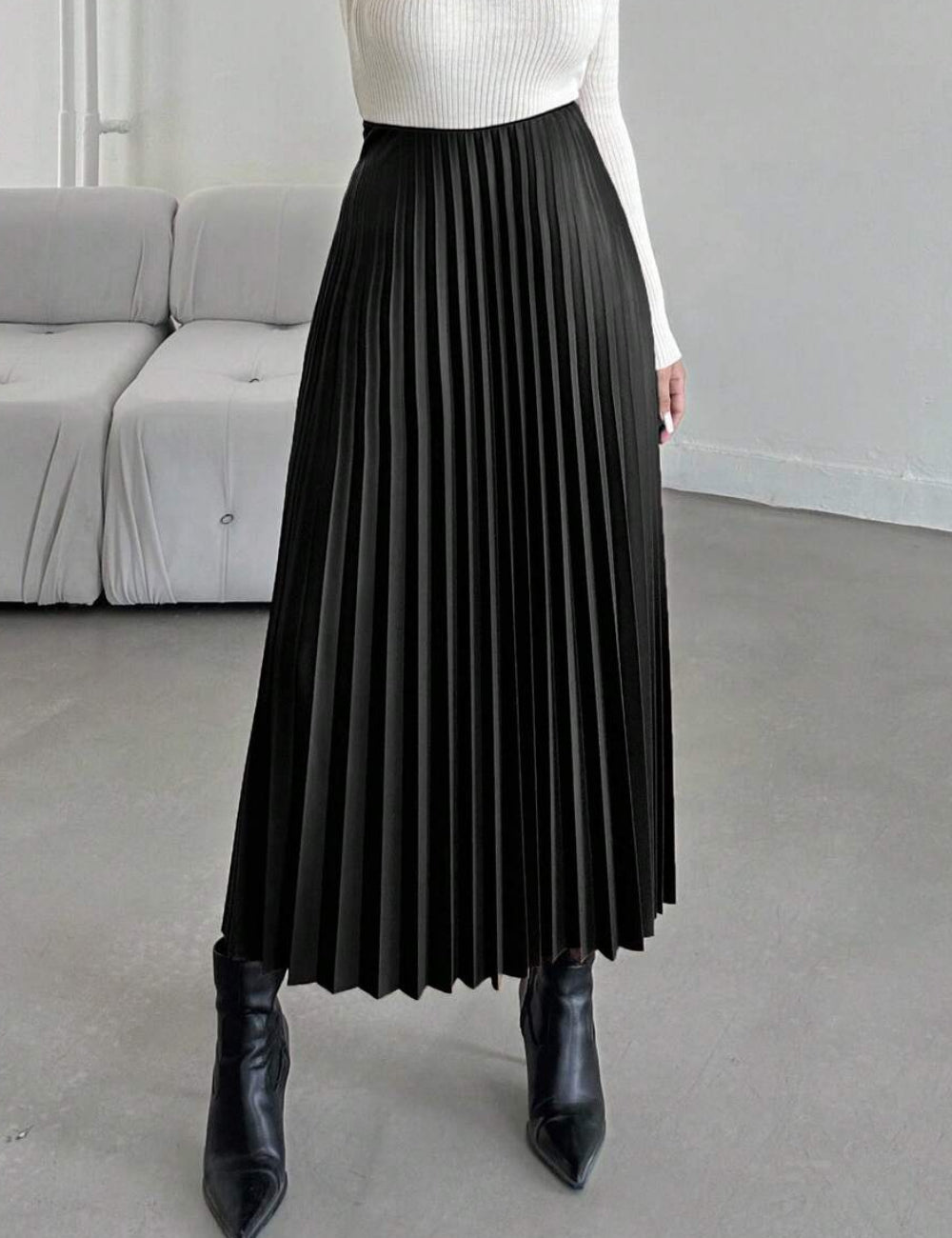 Shein maxi szoknya, fekete
