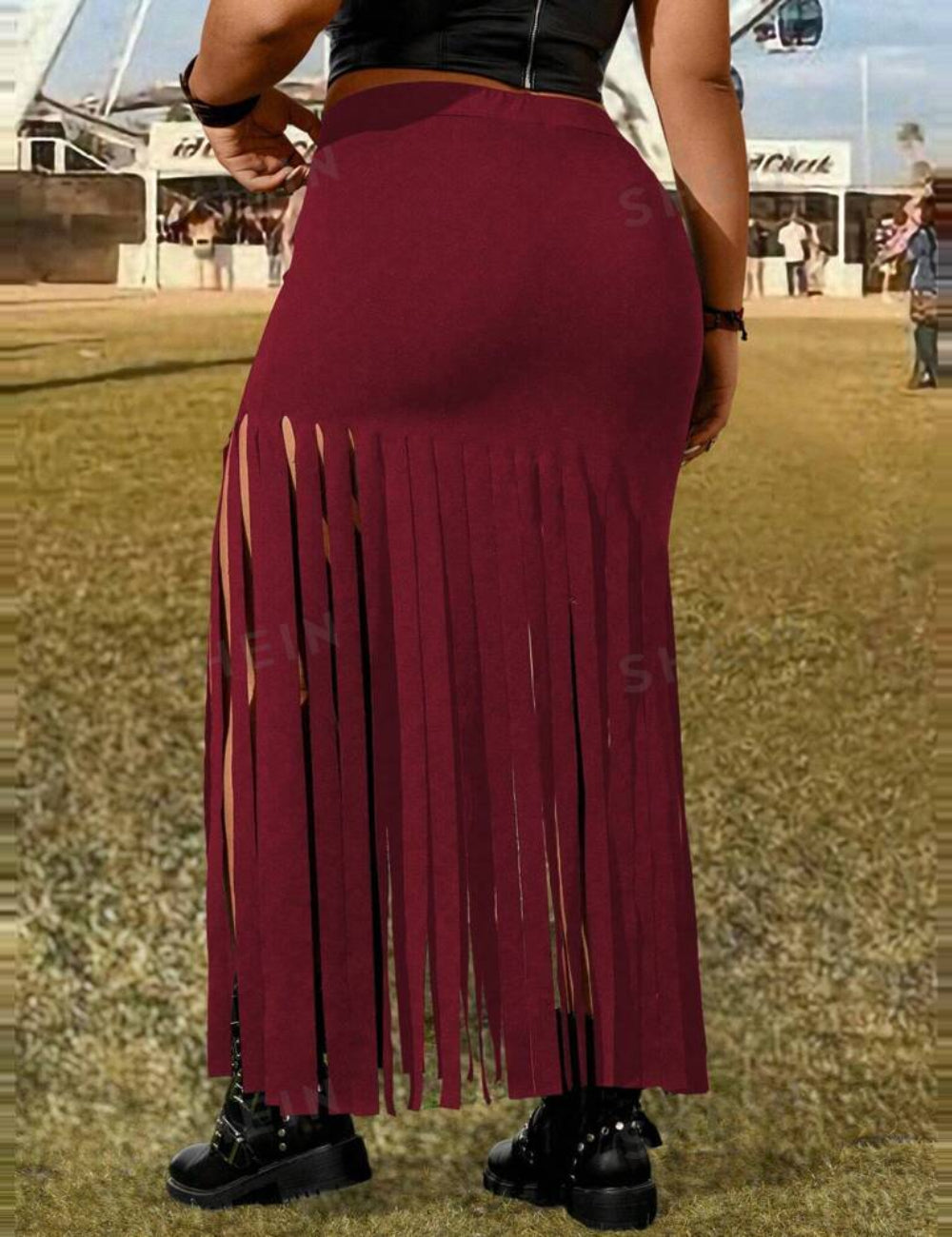 SHEIN maxi szoknya, bordó